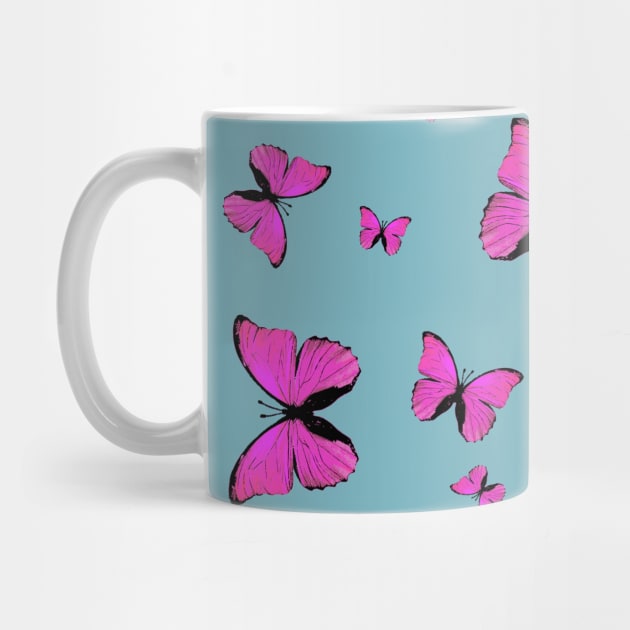 Pink butterflies print by rlnielsen4